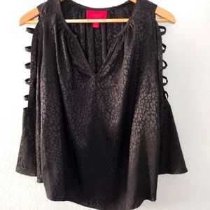 Jennifer Lopez V Neck Black Blouse / Top Medium